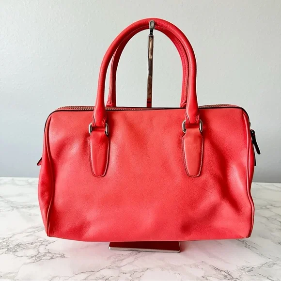 6. Coach Legacy Haley Satchel Leather Boston Bag Bright Soft Red Fringe Tassle - Picture 5 of 15